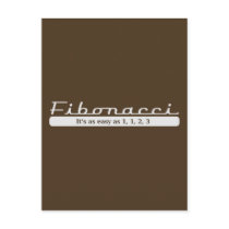 fibonacci... It's as easy as 1, 1, 2, 3 Post Cards