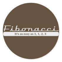 fibonacci... It's as easy as 1, 1, 2, 3 Stickers