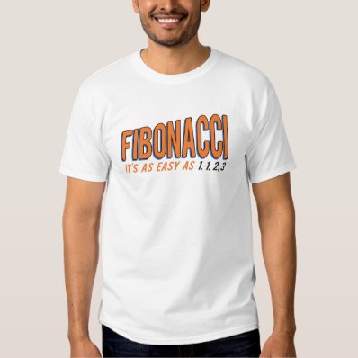 Fibonacci It&#39;s as Easy as 1, 1, 2, 3 Tshirts