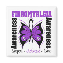 Fibromyalgia Awareness Butterfly magnets