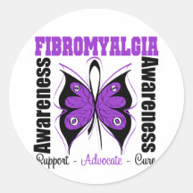 Fibromyalgia Awareness Butterfly Stickers