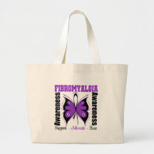 Fibromyalgia Awareness Butterfly Tote Bags