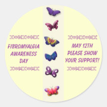 Fibromyalgia Awareness Day, May 12th... Round Sticker