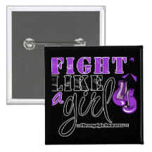 Fibromyalgia Awareness Fight Like a Girl Pinback Buttons