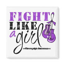 Fibromyalgia Awareness Fight Like a Girl Magnet