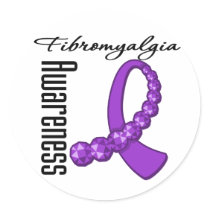 Fibromyalgia Awareness Gemstone Ribbon stickers