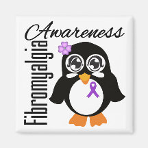 Fibromyalgia Awareness Penguin Refrigerator Magnets