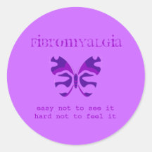 Fibromyalgia Awareness Purple Butterfly Stickers