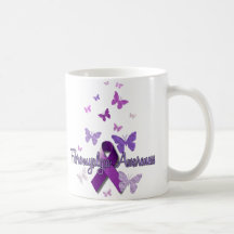 Fibromyalgia Awareness (ribbon & butterflies) Mugs