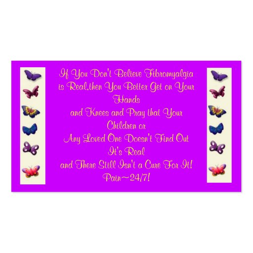 Fibromyalgia Awareness/Statement Cards Business Card Template