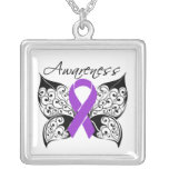 Fibromyalgia Awareness Tattoo Butterfly necklaces