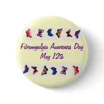 Fibromyalgia/Butterflies Button/Pin
