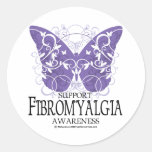 Fibromyalgia Butterfly Round Sticker