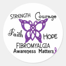 Fibromyalgia Celtic Butterfly 3 Stickers