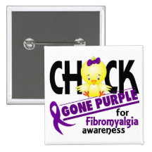 Fibromyalgia Chick Gone Purple 2 Button