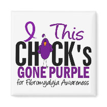 FIBROMYALGIA Chick Gone Purple magnets