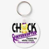 Fibromyalgia Chick Interrupted 2 keychains by awarenessgifts Fibromyalgia Chick Interrupted 2 keychains