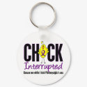Fibromyalgia Chick Interrupted keychains