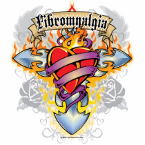 Fibromyalgia Cross & Heart photo sculptures