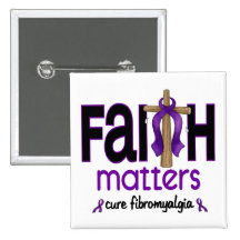 Fibromyalgia Faith Matters Cross 1 Buttons