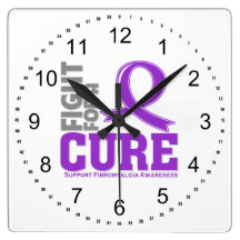 Fibromyalgia Fight For A Cure Square Wall Clock