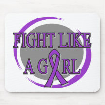 Fibromyalgia Fight Like A Girl Circular Mousepads