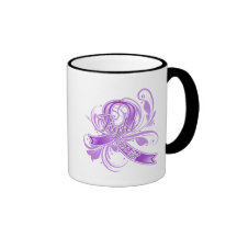 Fibromyalgia Fight Like a Girl Flourish Coffee Mug
