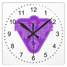Fibromyalgia Fight Like A Girl Glove Wall Clocks