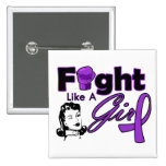 Fibromyalgia Fight Like A Girl - Retro Girl buttons