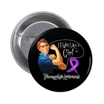 Fibromyalgia Fight Like a Girl Rosie The Riveter Buttons