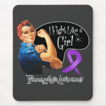 Fibromyalgia Fight Like a Girl Rosie The Riveter Mouse Pads