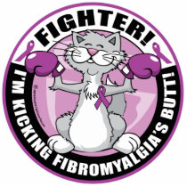 Fibromyalgia Fighter Cat photo sculptures