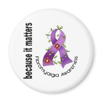 Fibromyalgia Flower Ribbon 3 magnets