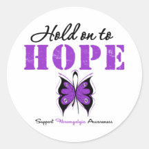 Fibromyalgia Hold On To Hope Round Stickers