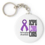 Fibromyalgia Hope Love Cure Ribbon Keychain