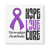 Fibromyalgia Hope Love Cure Ribbon magnets