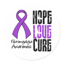 Fibromyalgia Hope Love Cure Ribbon stickers by giftsforawareness Fibromyalgia Hope Love Cure Ribbon stickers