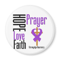 Fibromyalgia Hope Love Faith Prayer Cross magnets