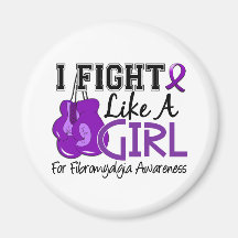 Fibromyalgia I Fight Like A Girl 15.5 Fridge Magnets