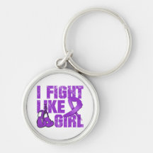 Fibromyalgia I Fight Like A Girl (Grunge) Keychains