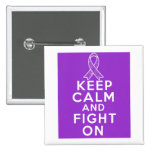 Fibromyalgia Keep Calm and Fight On Pinback Button