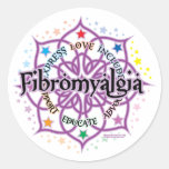 Fibromyalgia Lotus Round Sticker