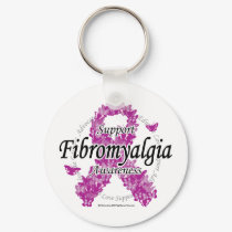 Fibromyalgia Ribbon of Butterflies 2 keychains
