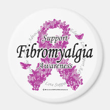 Fibromyalgia Ribbon of Butterflies 2 Magnet