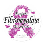 Fibromyalgia Ribbon of Butterflies 2 stickers