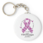 Fibromyalgia Ribbon of Butterflies Key Chain