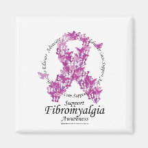Fibromyalgia Ribbon of Butterflies Refrigerator Magnets