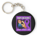 Fibromyalgia Rosie Riveter - Fight Like a Girl Key Chain