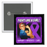 Fibromyalgia Rosie Riveter - Fight Like a Girl buttons