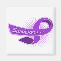 Fibromyalgia Survivor Ribbon Magnet